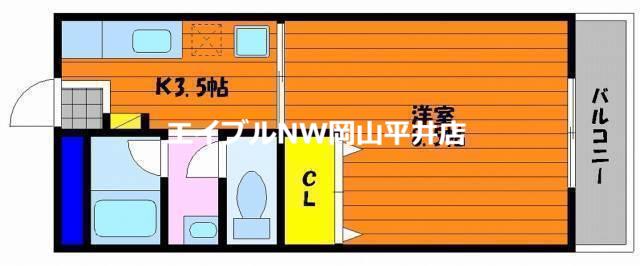 コーポBEEHOUSE(1K/3階)の間取り写真