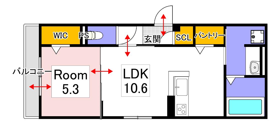 ラルゴ スターダスト(1LDK/1階)の間取り写真