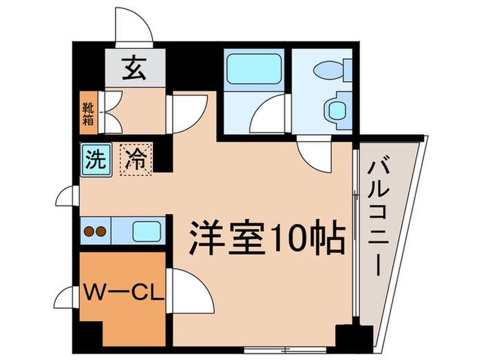 オーボワ新丸子(ワンルーム/3階)の間取り写真