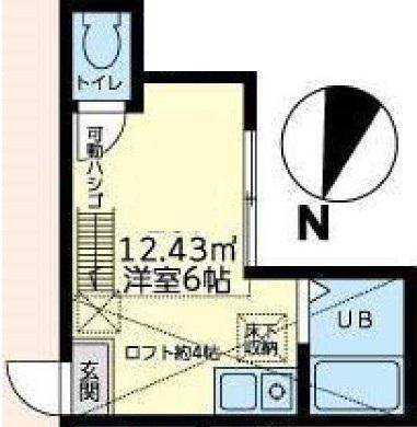 ユナイト衣笠ルッティー(ワンルーム/1階)の間取り写真