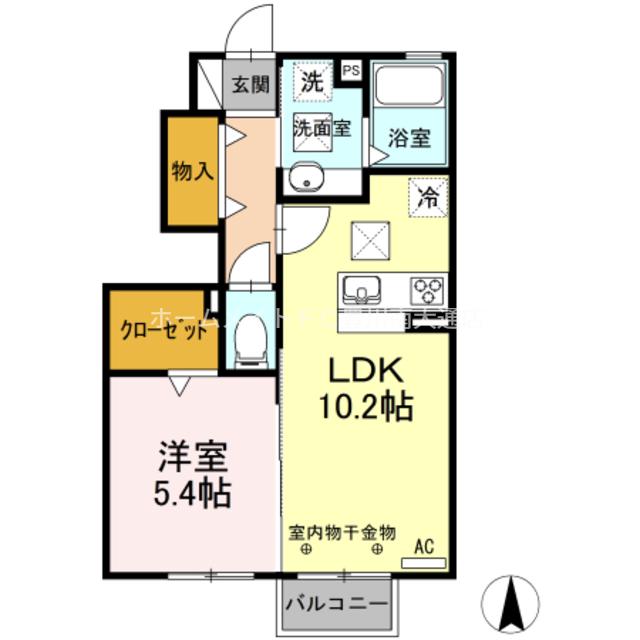 まほろ館(1LDK/1階)の間取り写真
