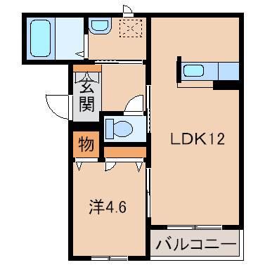 ヴィレッジ三年坂(1LDK/2階)の間取り写真