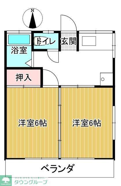 桃源荘(2DK/2階)の間取り写真