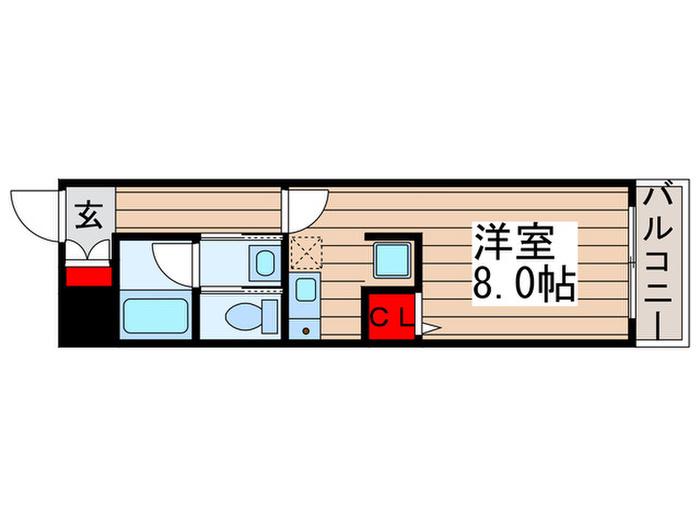Kフィールド(ワンルーム/2階)の間取り写真