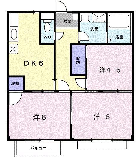 エリール 岡本 11号(3DK/1階)の間取り写真