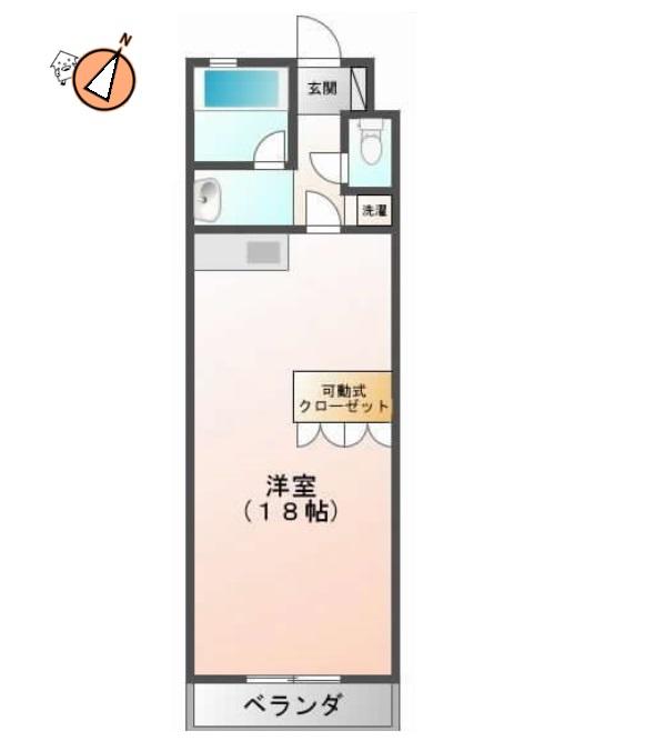 ヒューマンスペースI(ワンルーム/1階)の間取り写真