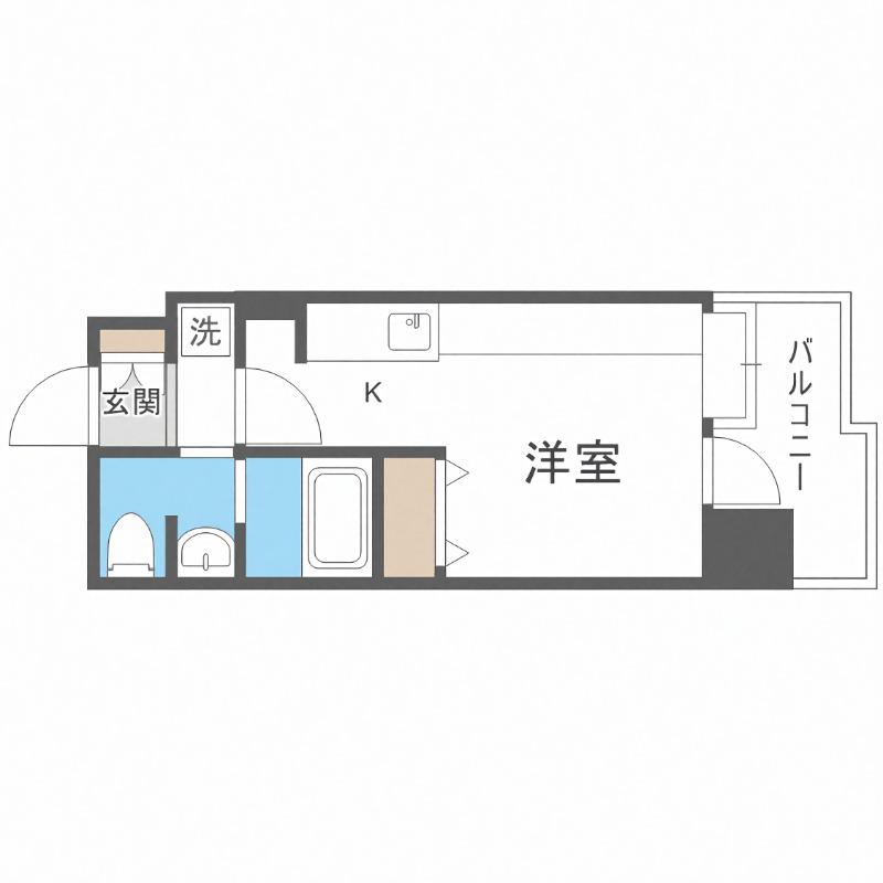 ラヴィータ410(1K/9階)の間取り写真
