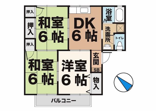 ネオアネックス(3DK/1階)の間取り写真