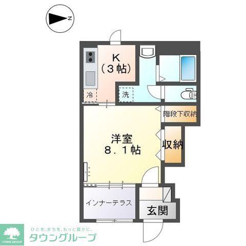 リヴィエール林(1K/1階)の間取り写真