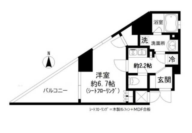 GRAND三軒茶屋ウエスト(1K/5階)の間取り写真