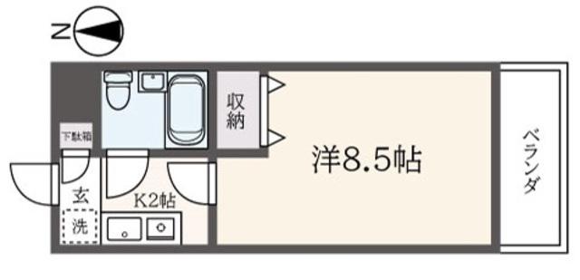 カオパレスNO.20(1K/1階)の間取り写真