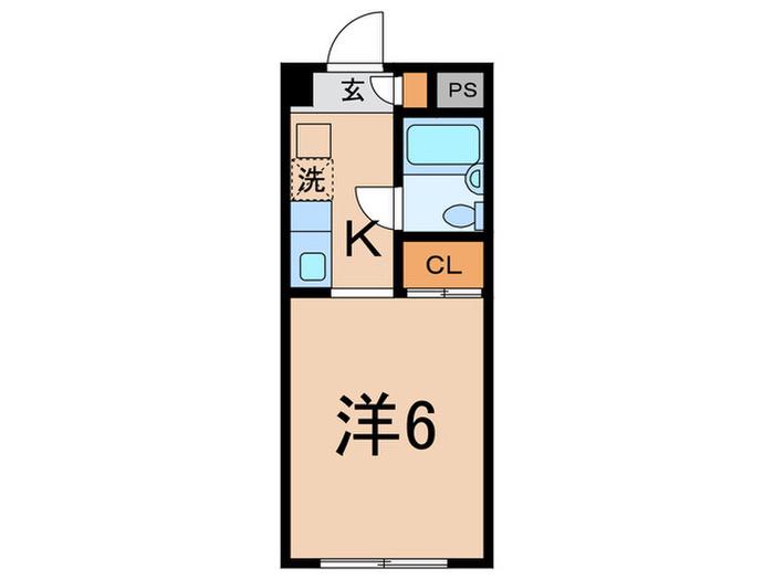 ヒルトップ道灌山(1K/2階)の間取り写真