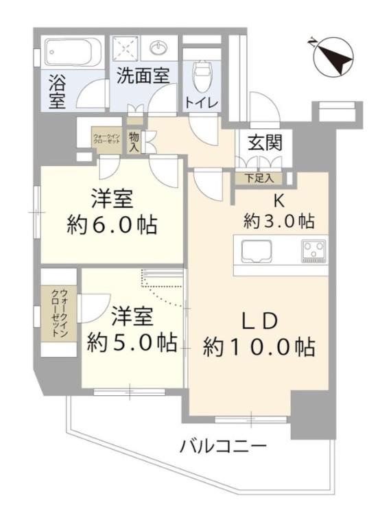 シェフルール文京茗荷谷(2LDK/11階)の間取り写真