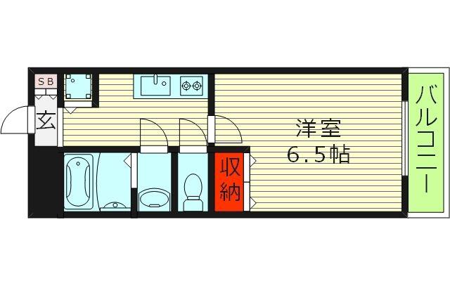 エスパシオアローネ鶴見(1K/2階)の間取り写真