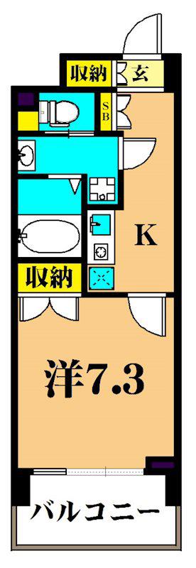 プラザ西品川(1K/1階)の間取り写真