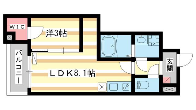 ジーメゾン奈良クレール(1LDK/1階)の間取り写真