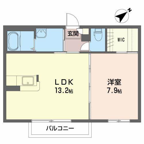 カーサ ポラール(1LDK/2階)の間取り写真