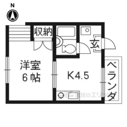 カーサ・クローバー(1K/1階)の間取り写真