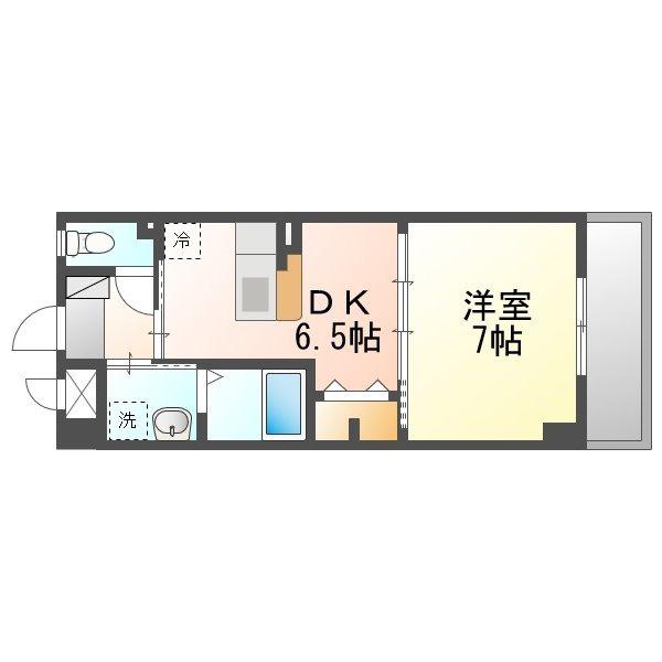 キャッスル エイト(1DK/1階)の間取り写真