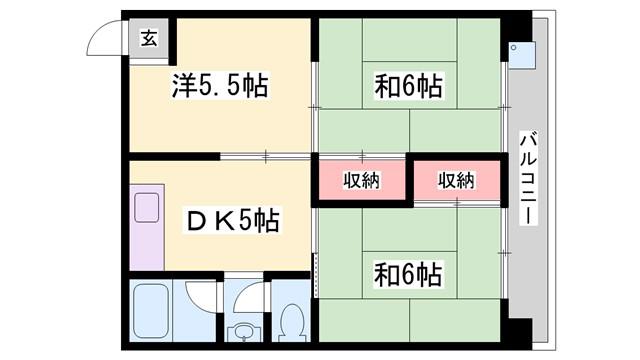リノグランベル姫路(3DK/3階)の間取り写真
