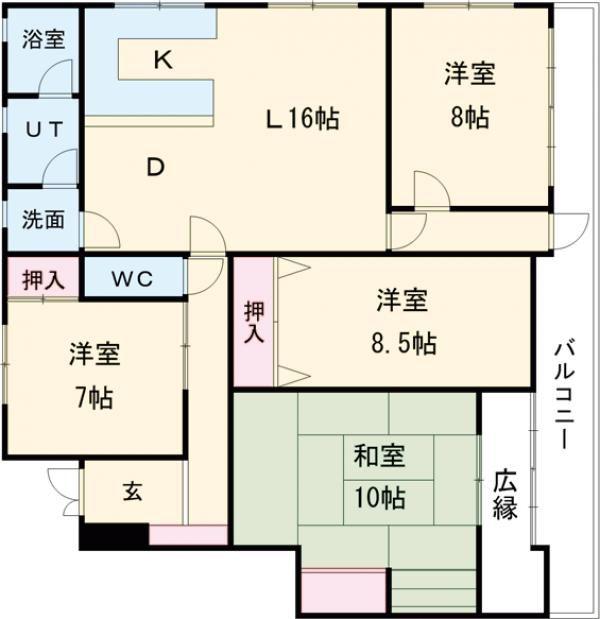 シティーハイツ木村(4LDK/3階)の間取り写真