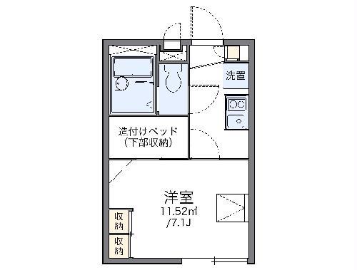 レオパレスFファミーユ(1K/2階)の間取り写真