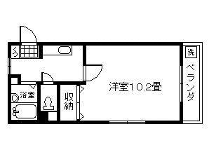 カサデルソル(1K/3階)の間取り写真