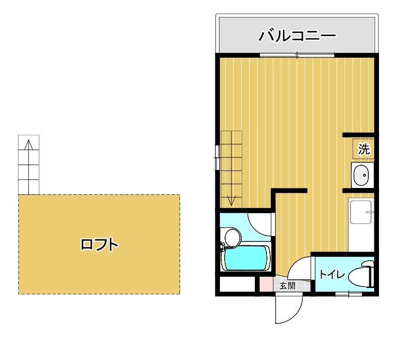 プラザドゥヴェールB(ワンルーム/2階)の間取り写真