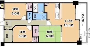 アメニティ南草津4(3LDK/3階)の間取り写真