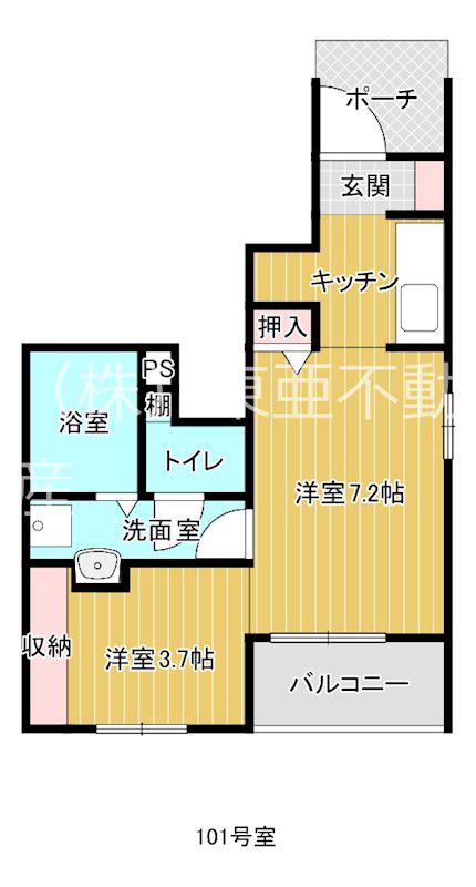 THE AVENUE(1LDK/1階)の間取り写真