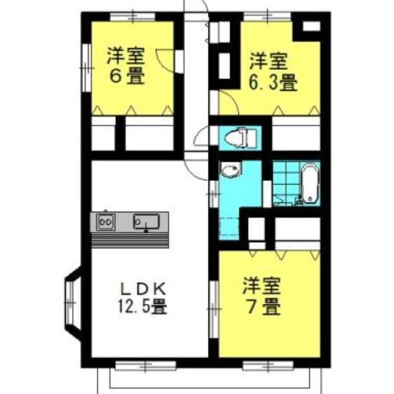 ラフォンテ・エスポワール(3LDK/1階)の間取り写真