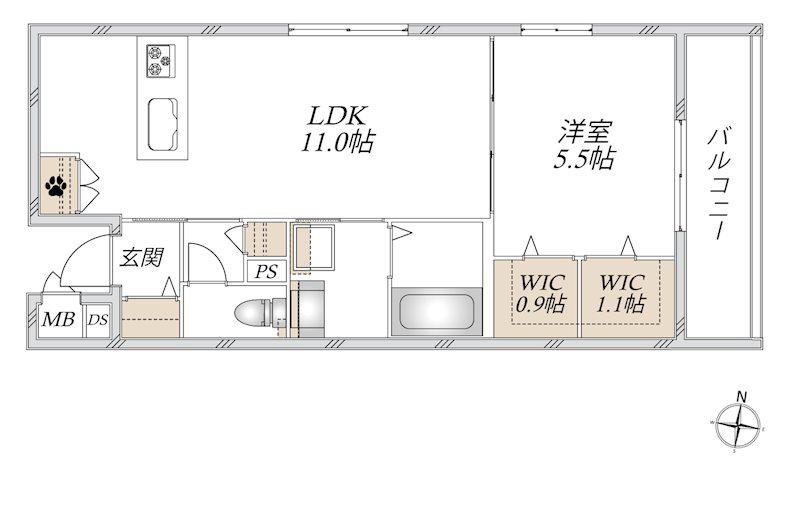 RUBEUS OMIYA(1LDK/4階)の間取り写真
