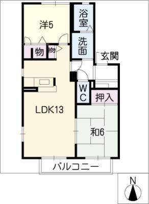 マーベラス(2LDK/2階)の間取り写真