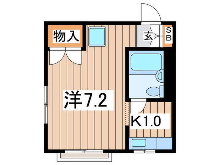 ガーデンヒル(1K/2階)の間取り写真