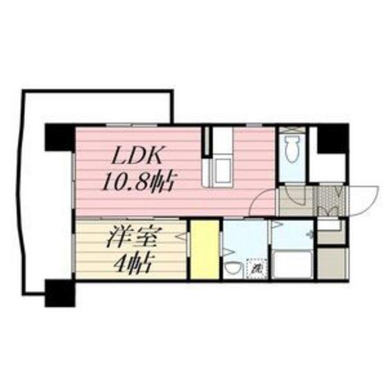 EL COCO 六ツ角(1LDK/6階)の間取り写真