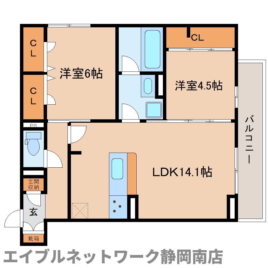 SHINE FORT(2LDK/3階)の間取り写真