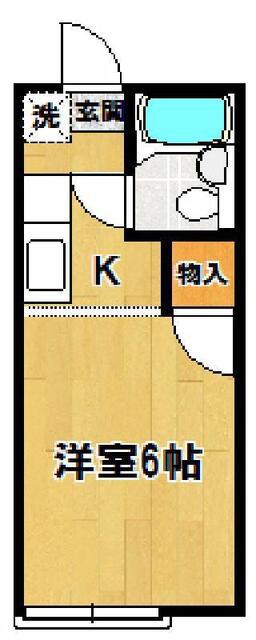 カーサ学園(1K/2階)の間取り写真