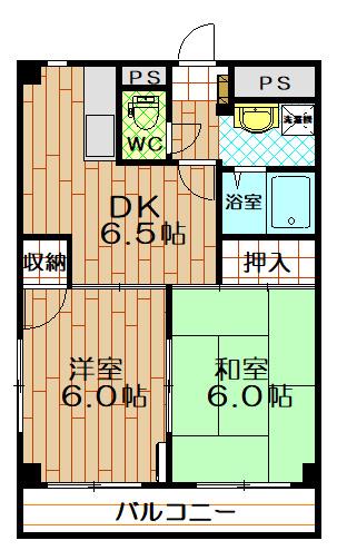 サンライズ久喜I(2DK/1階)の間取り写真
