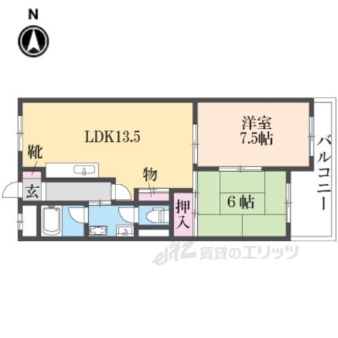 センチュリーアスカ 3号棟(2LDK/6階)の間取り写真