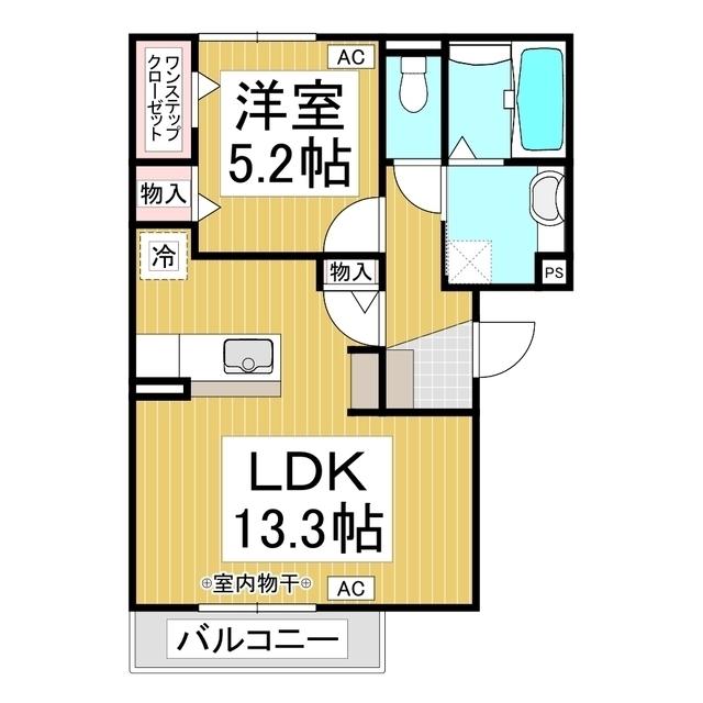 エスポワール東和田(1LDK/1階)の間取り写真