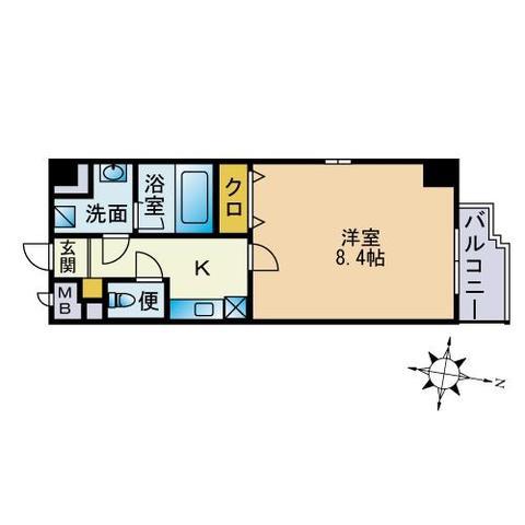 グリンレスト(1K/3階)の間取り写真