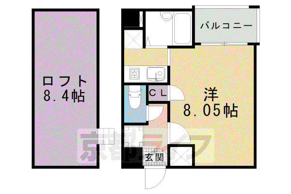 メディナ西大路II(ワンルーム/8階)の間取り写真