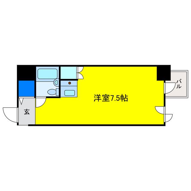 ハイネス北浜(ワンルーム/7階)の間取り写真