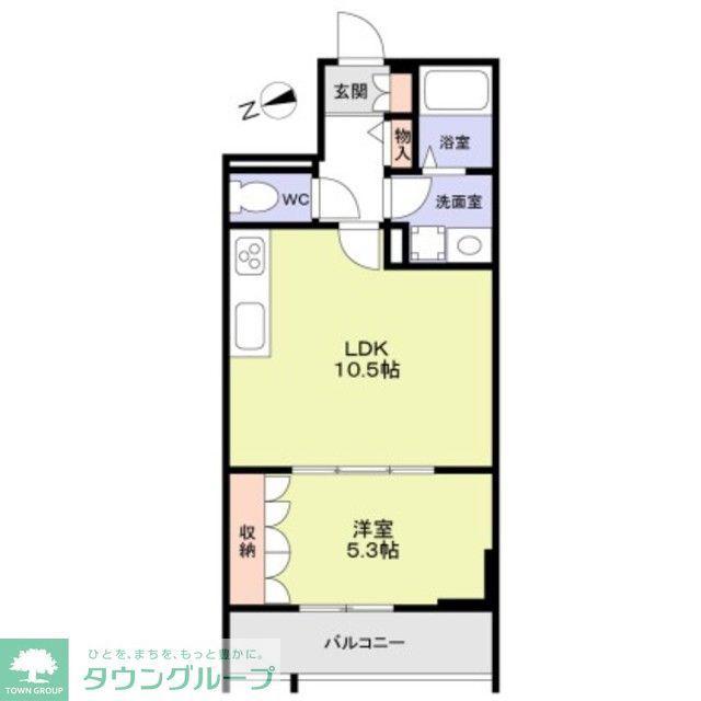 GREEN TOSHIN(1LDK/2階)の間取り写真