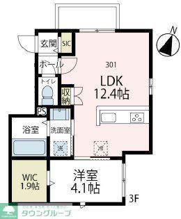 ストリーム鴨居(1LDK/3階)の間取り写真