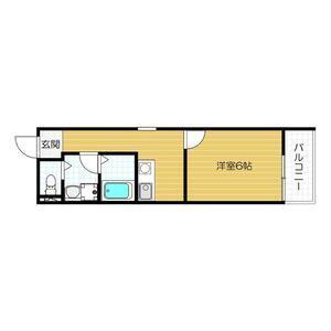 MACHI TERRACE 高殿(1K/2階)の間取り写真