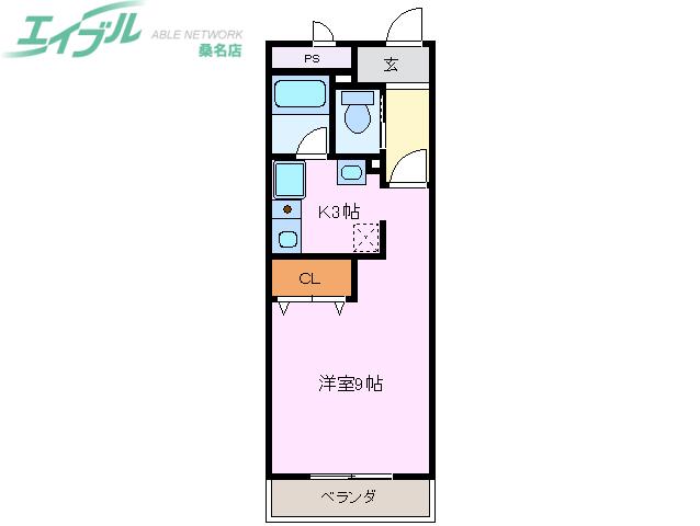 MIRAIBLD(1K/3階)の間取り写真