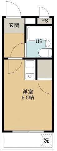 煉瓦館9(ワンルーム/2階)の間取り写真