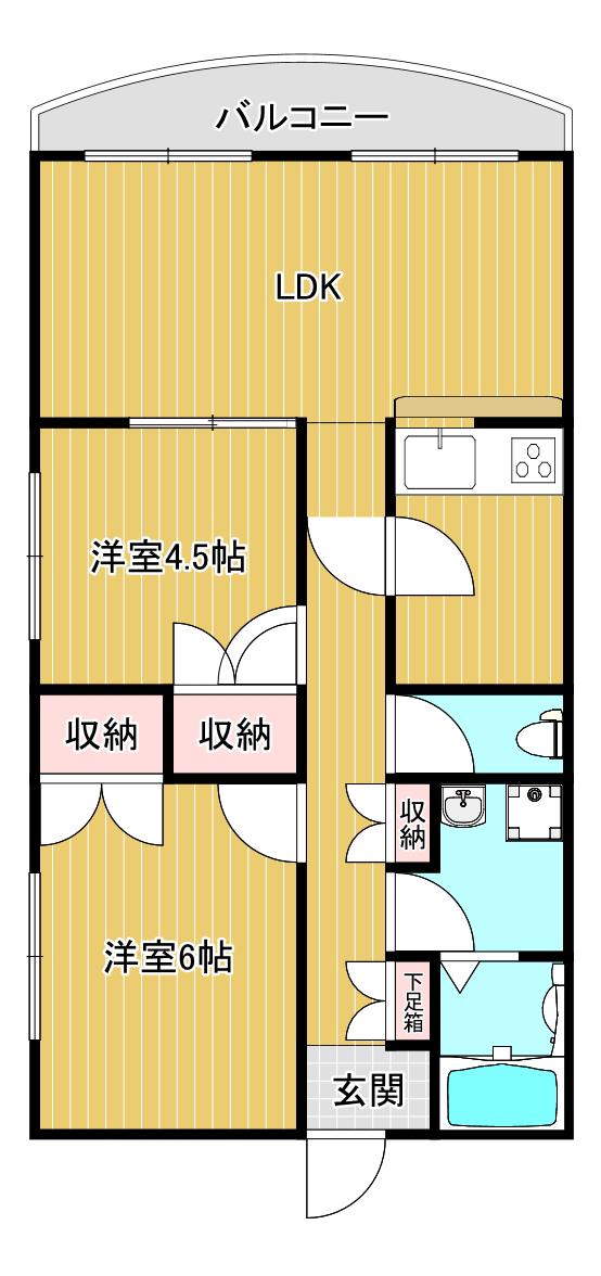 MAPLE LEAF(2LDK/3階)の間取り写真