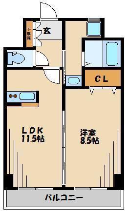 NS30東久留米(1LDK/3階)の間取り写真